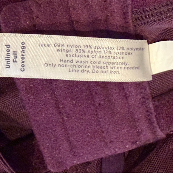 Lane Bryant Cacique Plum Lace Full Coverage lined Bra, size 40DDD - Picture 6 of 10